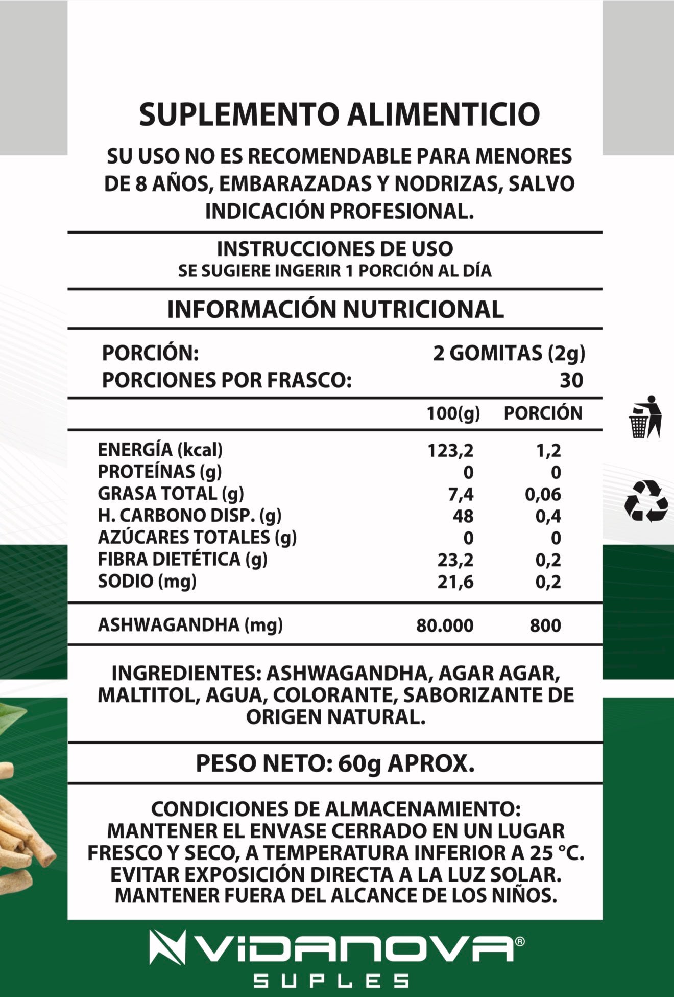 Ashwagandha 1000 mg en Gomitas – Calma tu mente y recupera tu equilibrio
