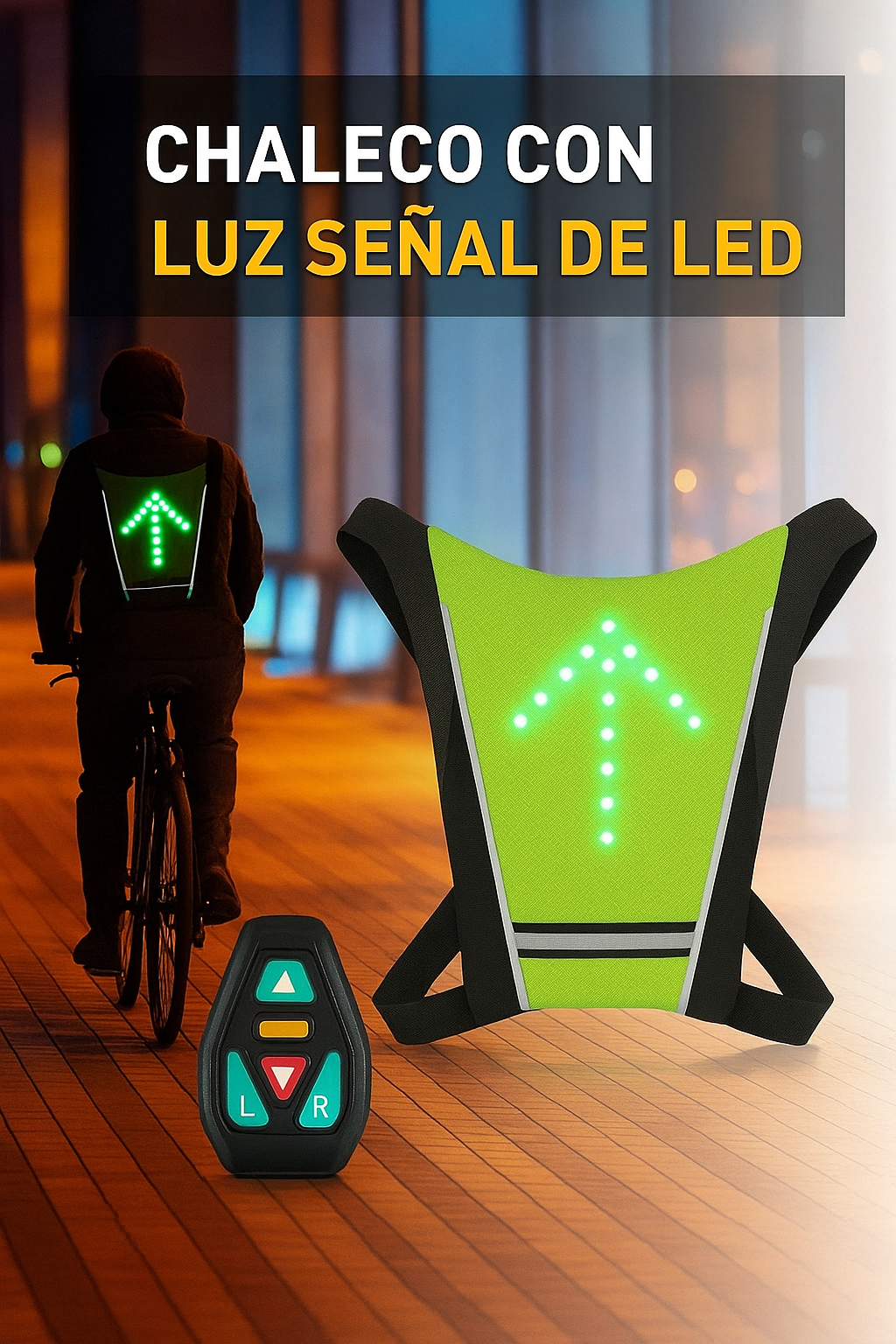LumiSafe ™ – Chaleco Reflectante con Luz LED