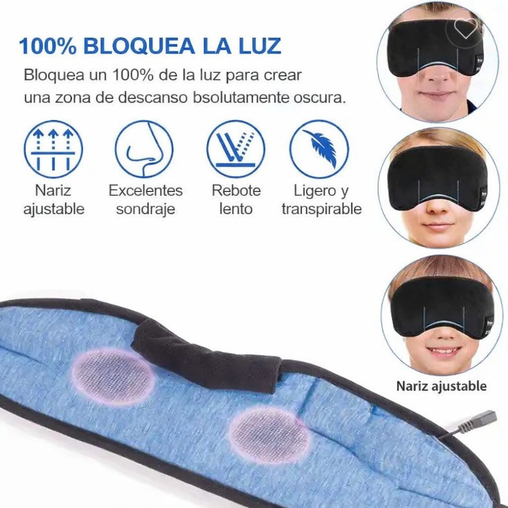 Dormex™ – Antifaz  con Audífonos Bluetooth