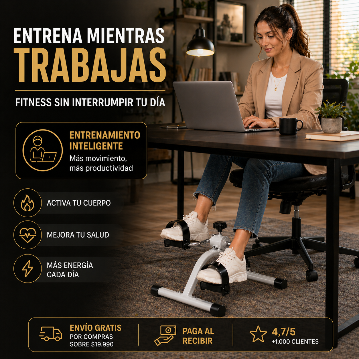 PedalFit Pro™ – Mini Bicicleta Estática Portátil
