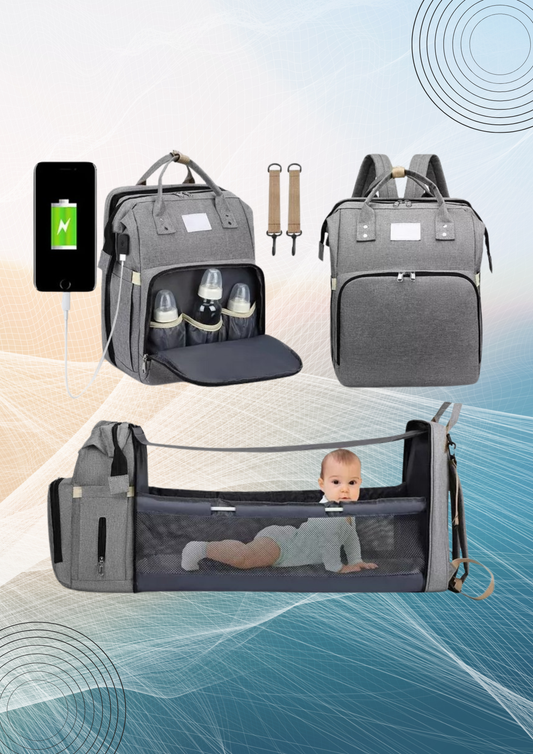 Babynest™ – Mochila 3 en 1 Pañalera Cuna y Mudador Portátil para Bebes